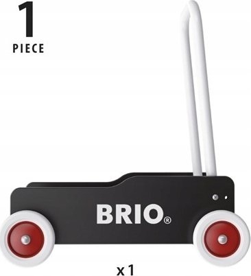 Karrocë ecjeje druri BRIO Toddler Wobbler, rrota që rregullohen, 9+ muajsh, e zezë