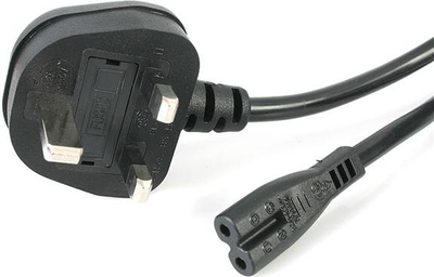 Kabllo energjie StarTech BS 1363 Power (UK) - C7 IEC 60320, 1m, e zezë