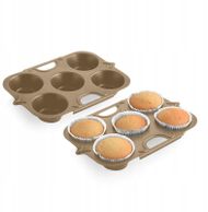 Tavë për muffin ETA ETA314799020, set 2 copë, veshje jo ngjitëse, gri