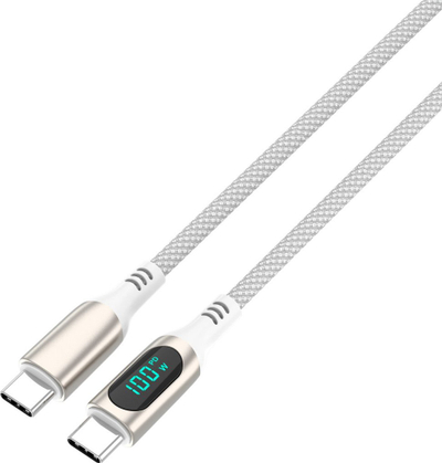 Kabllo USB C në USB C 4smarts PD, 3m, 100W, e bardhë