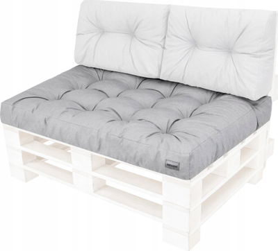 Dyshek jastëk për divan paletash, 120x80 cm, për ballkon dhe tarracë, gri
