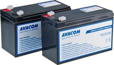 Set baterish UPS Avacom RBC123, 2 copë, të mbyllura, ngjyrë e zezë
