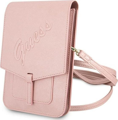 Çantë Guess Saffiano Script GUWBRSAVSPI për telefon, rozë