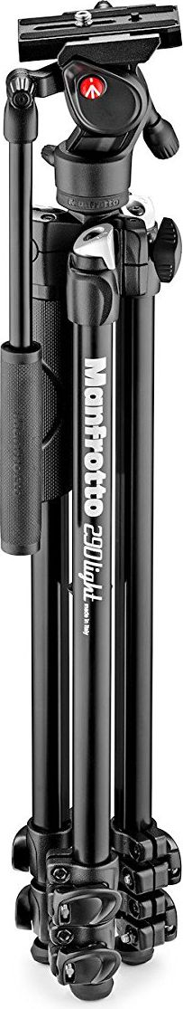 Tripod Manfrotto 290 Light MK290LTA3 V, gjatësi 146 cm, mban deri 4 kg, i zi