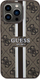 Kapak telefoni Guess 4G Printed Stripes MagSafe për iPhone 13 Pro Max, hardcase, lëkurë ekologjike, kafe