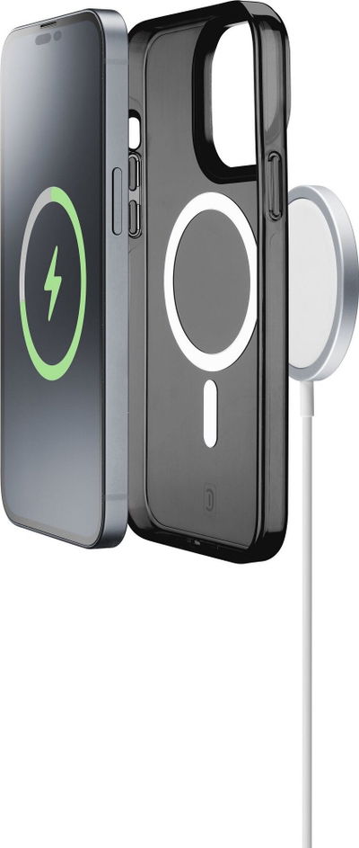 Kllëf telefoni Cellularline Gloss Mag, MagSafe, për iPhone 15 Pro Max, transparent i zi