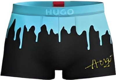 Mbathje për meshkuj Hugo Boss, të zeza/kaltra