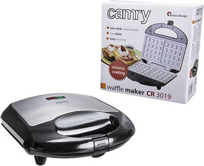 Toster për waffle Camry CR 3019, 700 W, i zi / i argjendtë