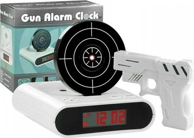 Orë alarmi Sniper AG642A, me pistoletë, ekran LCD, e bardhë