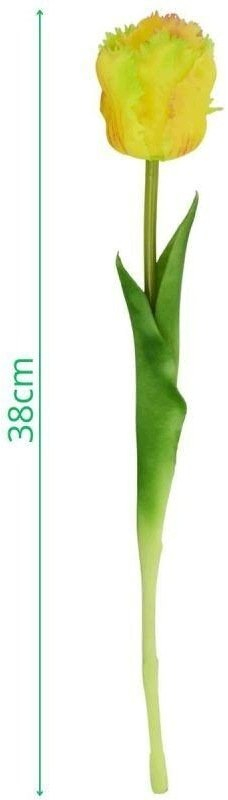 Lule artificiale tulipan, 38cm, e verdhë e errët