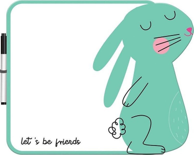 Tabelë shkrimi Interdruk Dry Erase Board Rabbit, 28 x 35 cm, me marker, shumëngjyrëshe