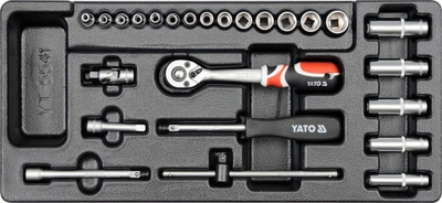 Set veglash YATO YT-5541, 25 copa, 1/4", në shtresë shkumë, gri