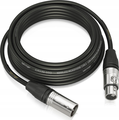 Kabllo mikrofoni Behringer GMC-1000 Eurolink Gold, XLR femër në XLR mashkull, 10 m, e zezë