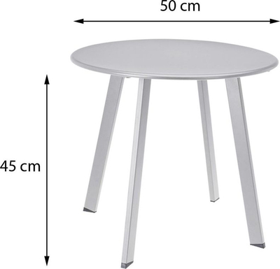 Tavolinë kopshti ProGarden, Ø50 cm, metal, gri matt
