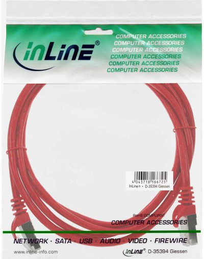 Kabllo rrjeti InLine Patchcord SF UTP, Cat.5e, 1.5m, i kuq