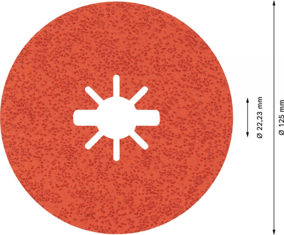 Disk fibër Bosch R782 X-LOCK, 125mm, G36, set 5 copë