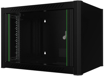 Kabinet rack muror Lanview RWM06U45BL, 6U, derë xhami, i zi