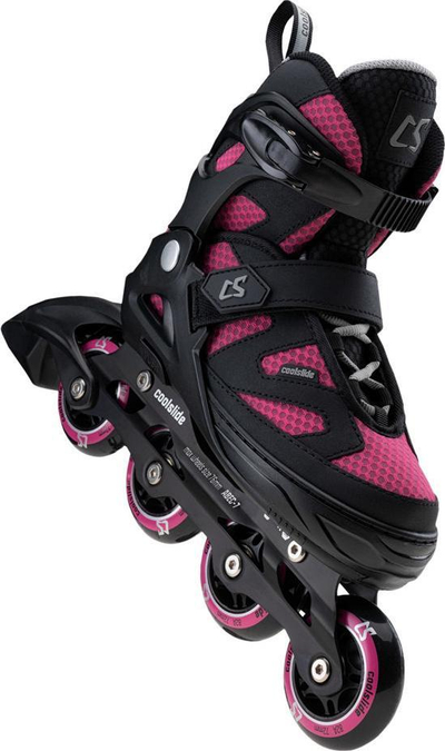 Patina inline Coolslide Shoq, për kalamaj, të rregullueshme 35-38, rozë e zezë