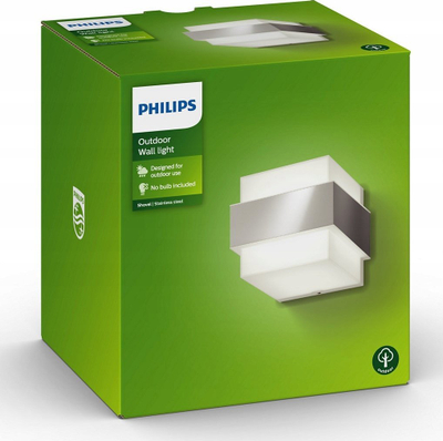 Aplikë muri për jashtë Philips Shovel, 1xE27 max 42W, IP44, inoks