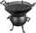 Grill oborri Fire Pit, gize dhe çelik, i lëvizshëm, i zi
