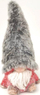 Figurë zbukuruese për Krishtlindje Saska Christmas Gnome, 17 cm, me kapele pelushi, gri me të kuqe