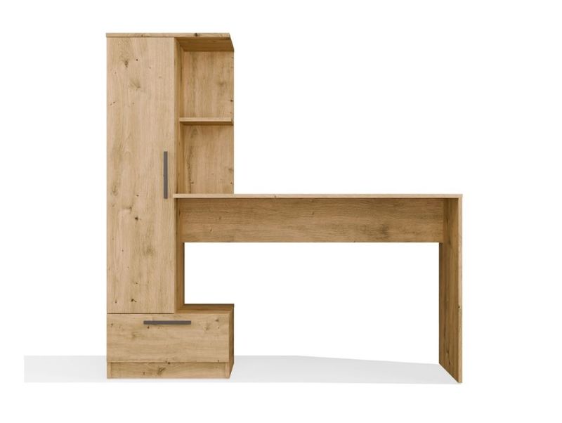 Set tavoline dhe raft librash Cosmo Oak Artisan, 115x50cm, dru artizan, ngjyrë lisi