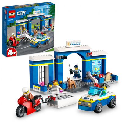 Set lodrash LEGO City Police Station Pursuit 60370, stacion policie dhe automjete, për fëmijë