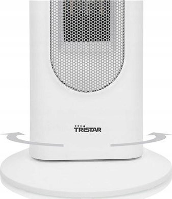 Ngrohës me ventilator qeramik Tristar KA-5098, me telekomandë, me ekran digjital, i bardhë e zi