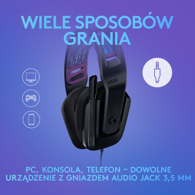 Set gaming Logitech G335 + G PRO X SuperLight 2, kufje 3.5mm, maus wireless, të zinj