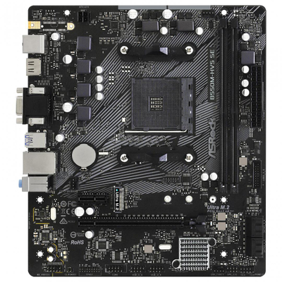 Pllakë amë Asrock B550M HVS SE, AMD B550 AM4, Micro ATX, e zezë