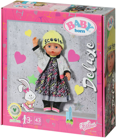 Set rrobash për kukullë Zapf BABY born City Deluxe, 43 cm, shumëngjyrësh