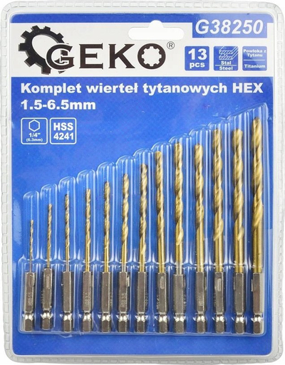 Set furresh Geko, 13 copë, 1.5-6.5mm, titanium