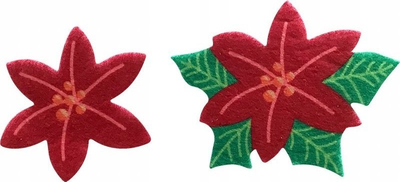 Ngjitësa zbukuruese prej fetre Titanum Red Poinsettia, set me 6 copë, me lule të kuqe