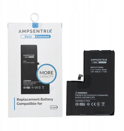 Bateri telefoni AmpSentrix Basic IP13PMH për iPhone 13 Pro Max, 4600mAh, Li ion, e zezë