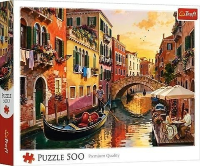 Puzzle Trefl Venice at Sunset, 500 pjesë, 48 x 34 cm, shumëngjyrësh
