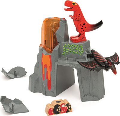 Set lodrash Brio Dinosaur Volcano Ravensburger, figurina dinosaurësh, me drita dhe tinguj