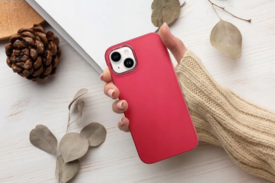 Mbrojtëse telefoni Frame Case për iPhone SE 2022, TPU, kornizë e fortë kamere, ngjyrë raspberry mat