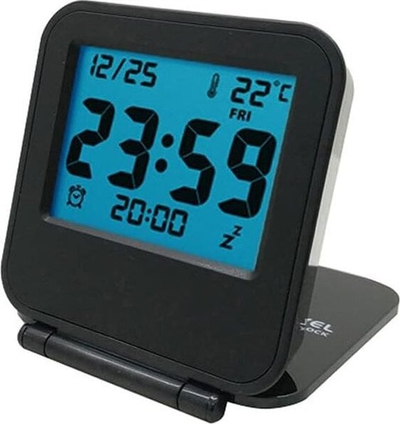 Orë alarmi Mebus 25819 Quartz, dixhitale, kalendar dhe temperaturë, e bardhë