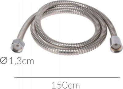 Црево за туш Bathroom Solution, не‘рѓосувачки челик, 150 cm, хром