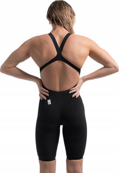 Kostum gare noti Speedo Fastskin LZR Pure Valor 2.0 Openback Kneeskin, për goca, kompresion i moderuar, i zi