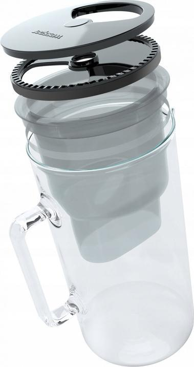 Shtambë filtruese uji Wessper Glass Crystalline, 2.5L, fishek filtri i përfshirë, e zezë