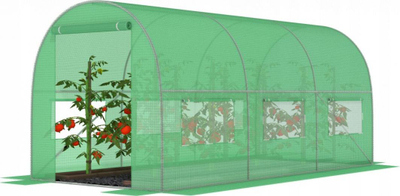 Serë tunel Green me dritare, 7 m², 3.5 x 2 x 2 m, jeshile
