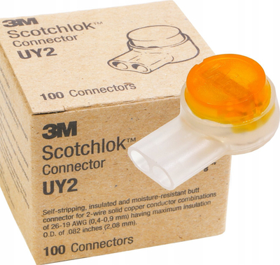 Konektor njëpërçues Corning 3M Scotchlok UY2, set me 100 copë, transparent