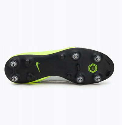 Këpucë futbolli Nike Phantom GTX II Academy SG Pro AC, me vida, për fusha të buta, gri e gjelbër