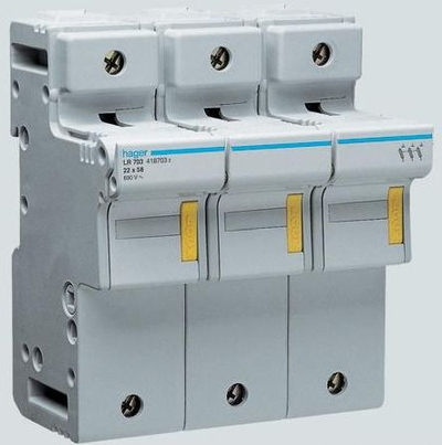 Bazë modulare siguresash Hager LR703, 3P, 125A 500V, e bardhë