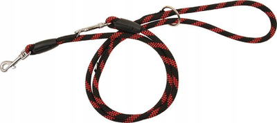 Rrip qeni që paloset FOLDABLE CORD LEASH, 10mm, 200cm, zi me të kuqe