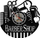 Orë muri Activeshop Barber Clock Q-103, për zbukurim, stil berberhane, e zezë