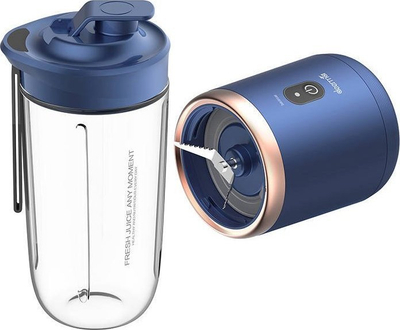 Blender portabël Deerma Wireless pa kabllo, 400ml, karikim me USB, blu