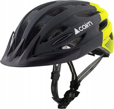 Кацига за велосипед Cairn Fusion LED, 51-55 cm, светло USB, црна со жолта флуо