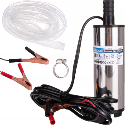 Pompë zhytëse transferuese GEKO G00957, 24V, 30 l/min, metalike argjendi